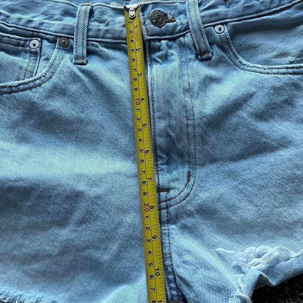 Madewell Shorts Womens 28 Blue Frayed Light Wash High Rise Going out Festival - Picture 8 of 8